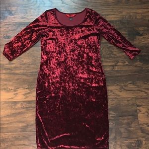 Flirty Burgundy Crushed Velvet Dress
